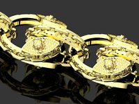 popular bully pitbull tulip bracelet chain | 3D