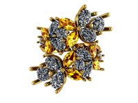 Diamond Bypass Ring 566 | 3D