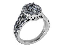Oval Halo Diamond Ring 0185 | 3D