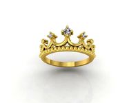 Crown ring with diamonds 3D print model | 3D