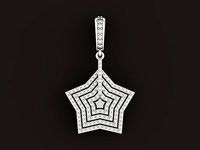 star pendant with diamonds 437 | 3D
