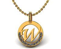 W Letter Pendant | 3D