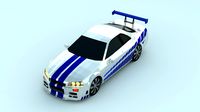 Nissan Skyline low poly game ready Low-poly Low-poly