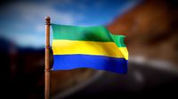 Flag of Gabon - Wind Animated loop