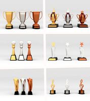 Award Prize 6 Trophies pack with 3 medal
