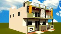 3D elevation of residential building