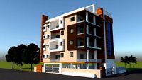 3D elevation of 5 storey residential building