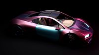 High detailed high poly supercar model rigged