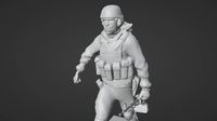 Set soldier figurines in various positions with RPK and PKM