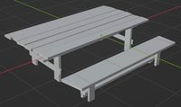 Wooden table and bench