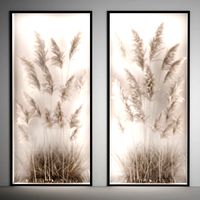 Vertical garden Of Dry Palm Leaves And Pampas Grass