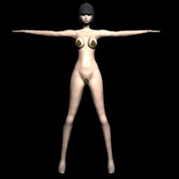 Girl hi and low poly 3D Model