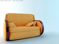 Orange Sofa 3D Model