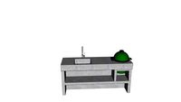 outdoor kitchen concrete big green egg