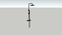 JEE-O slimline shower set - structured black stainless steel