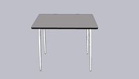 TABLE VÉRA HAUTE 120X70CM GRIS PERLE PIEDS BLANCS