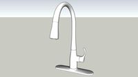 K-596 Simplice(R) single-hole or three-hole kitchen sink faucet with 16-5/8' pull-down spout, DockNetik(R) magnetic docking system, and a 3-function sprayhead featuring Sweep(R) spray