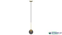 782-20 PENDENTE GLASS DOURADO LIXADO VIDRO AMBAR