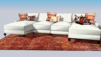 Contemporary Canvas Covered 'U' Sectional