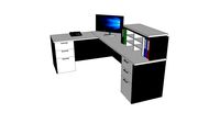 Reception desk- 91-1/2'X69' COUNTER HEIGHT 43-3/4'