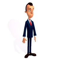 Businessman cartoon 3D Model