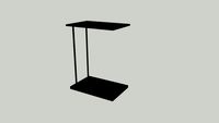 Celine Tuck-In End Table With Steel Legs In Black Marble