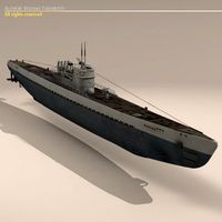 Type IX Uboat submarine 3D Model