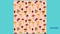 PAPEL DE PAREDE CELULOSE FLORESTA COGUMELOS FUNDO ROSA - MIMOO TOYS