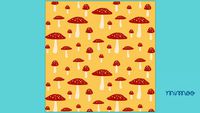 PAPEL DE PAREDE CELULOSE MUSHROOM FUNDO AMARELO GRÃO - MIMOO TOYS