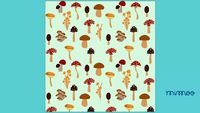 PAPEL DE PAREDE CELULOSE FLORESTA COGUMELOS FUNDO LIMONADA - MIMOO TOYS