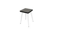 Tabouret bas en formica Marcel – uni Gris Perle pieds blancs