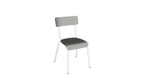 Chaise d’écolier Adulte Suzie en formica – Gris Perle pieds blancs