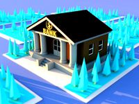Cute cartoon city bank