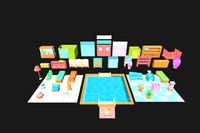 Low Poly Toon Beauty Center for Hypercasual Games