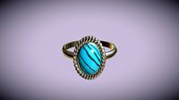 Silver ring with blue rock