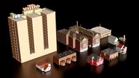 10 IN 1 BUILDINGS LOW POLY GAME READY