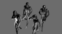 Men standing low poly