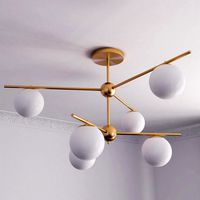 Sphere & Stem Chandelier - 6 Light (V-ray,Corona) (334531)