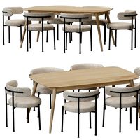 Inesse Boucle Ivory Dining Table (332347)
