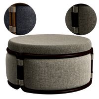 ROTIN Round fabric garden pouf (331172)