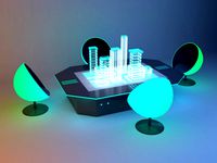 Cyber futuristic headquarters conference table (330585)