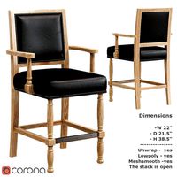 Ramsey Upholstered Wooden Counter Stool with Arms (330379)