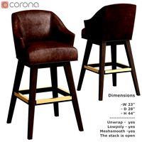 L5002-52SW Leather Swivel Bar Stool (330378)