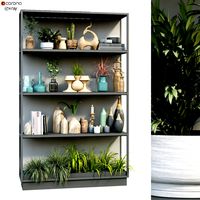 Rack with decor and plants set 249 (329992)