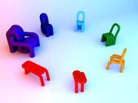 Moustache Big-Game Bold Stool/table set (329362)
