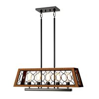 Farmhouse Wood Rectangle Pendant chandelier (329134)