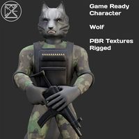 Character Military Wolf with Weapon SMG (325844)