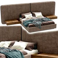 Bed With Integrated Nightstands Bonnie (325643)