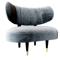 Chair Rue by DeMuro Das with Channel Back and Brass Finish Caps (325314)