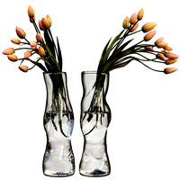 Tulips in asymmetrical glass vases (325049)